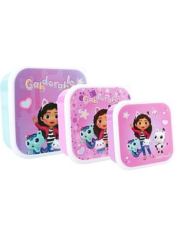 Set 3 boîtes à goûter - Gabby's Dollhouse - Boîtes repas - Empilables