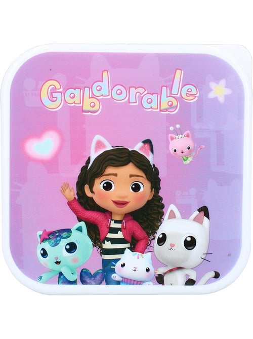 Set 3 boîtes à goûter - Gabby's Dollhouse - Boîtes repas - Empilables - Kiabi
