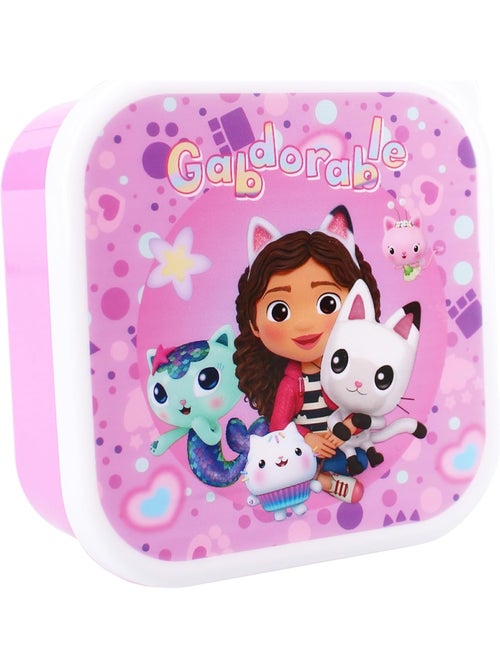 Set 3 boîtes à goûter - Gabby's Dollhouse - Boîtes repas - Empilables - Kiabi