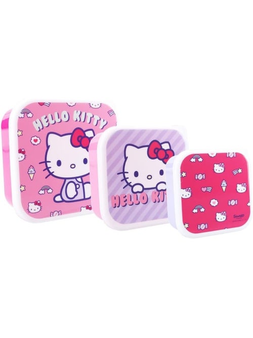 Set 3 boîtes à goûter Enfant - Hello Kitty – Boîtes repas - Empilables - Kiabi