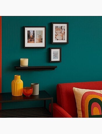 Set 3 cadres photos + étagère 45cm