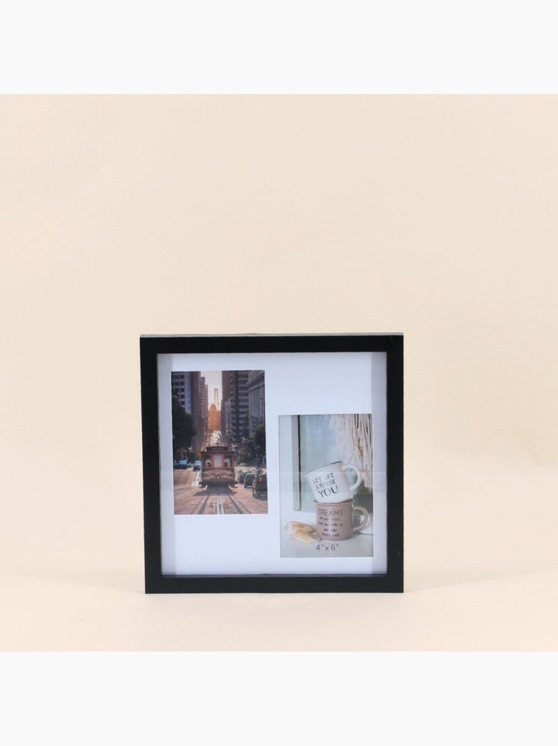 Set 3 cadres photos + étagère 45cm Noir - Kiabi