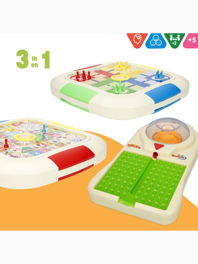 Set 3 jeux de société: parcheesi, goose et bingo cb games N/A - Kiabi