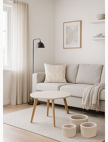 Set 3 paniers rangement, aspect laineux - AFIBEL