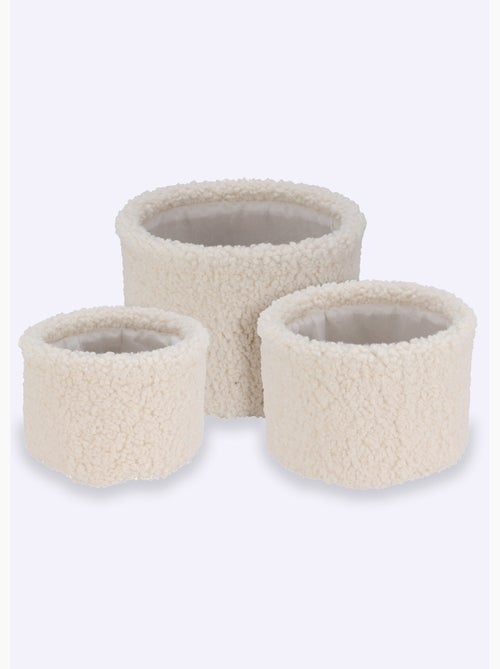 Set 3 paniers rangement, aspect laineux - AFIBEL - Kiabi
