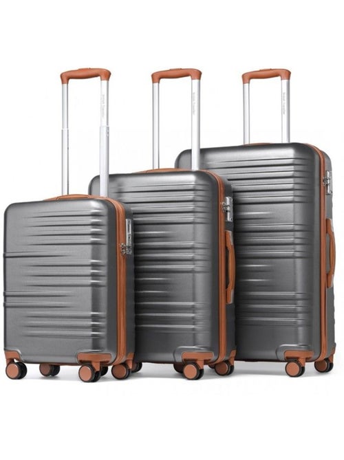 Set 3 valises - 20/24/28 cm abs + pc 94 l tsa - british traveller - Kiabi