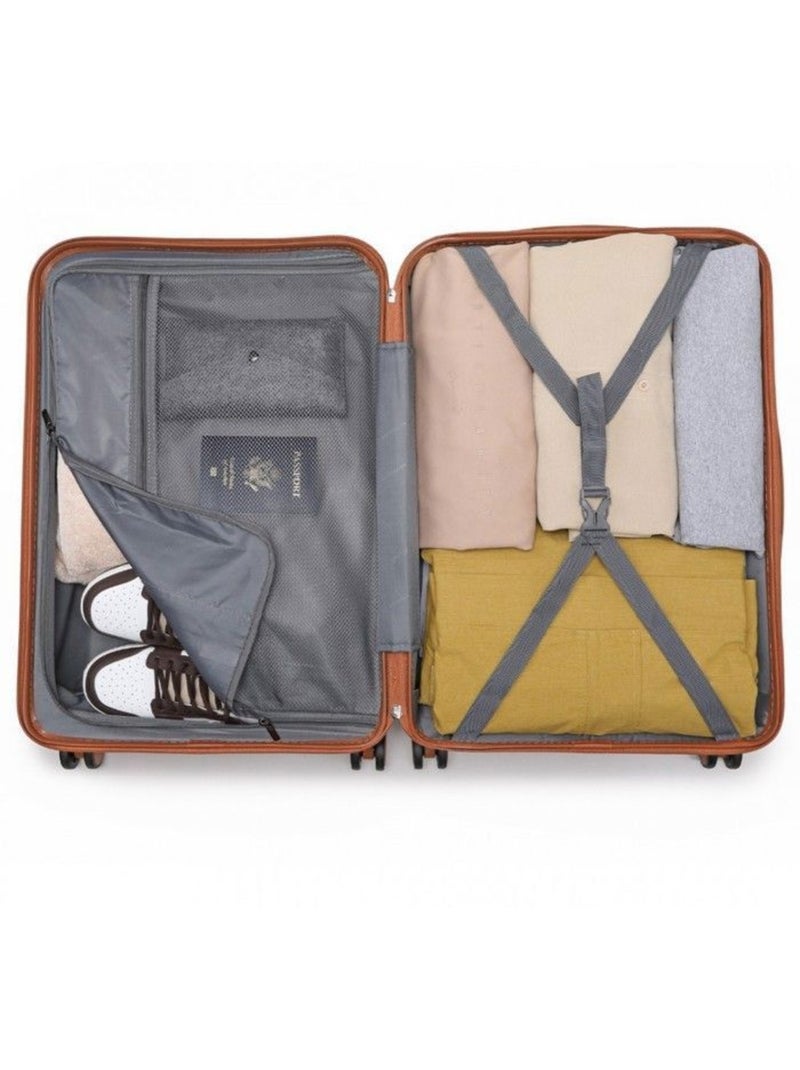 Set 3 valises - 20/24/28 cm abs + pc 94 l tsa - british traveller Gris - Kiabi