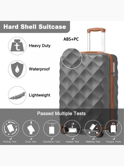 Set 3 valises - 53/61/73 cm abs 91 l tsa - british traveller - Kiabi Set 3 valises - 53/61/73 cm abs 91 l tsa - british traveller - Kiabi