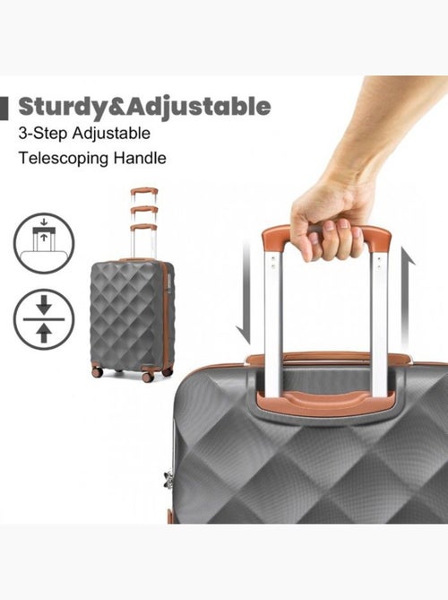 Set 3 valises - 53/61/73 cm abs 91 l tsa - british traveller - Kiabi Set 3 valises - 53/61/73 cm abs 91 l tsa - british traveller - Kiabi
