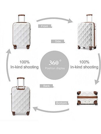 Set 3 valises - 53x35x21 cm abs + pc 91 l tsa - british traveller