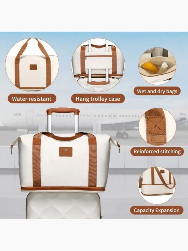 Set 3 valises - 53x35x21 cm abs + pc 91 l tsa - british traveller Crème - Kiabi