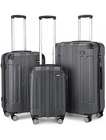 Set 3 valises - 55/65/74 cm abs 94 l - kono