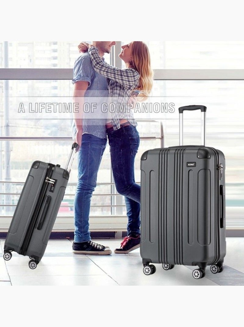 Set 3 valises - 55/65/75 cm abs + pc 94 l à code - kono Gris - Kiabi