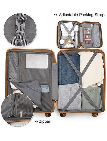 Set 3 valises - 55/65/76 cm pp 100 l tsa - kono
