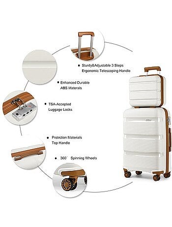 Set 3 valises - 55/65/76 cm pp 100 l tsa - kono