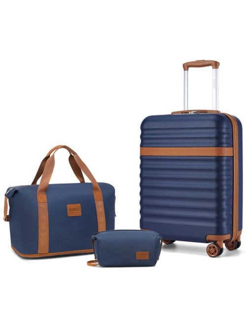 Set 3 valises - 55x39x20 cm abs + pc 38 l tsa - kono - Kiabi Set 3 valises - 55x39x20 cm abs + pc 38 l tsa - kono - Kiabi