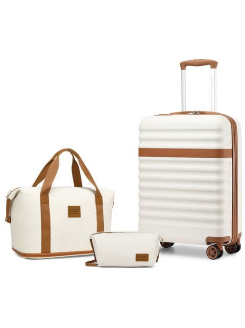Set 3 valises - 55x39x20 cm abs + pc 38 l tsa - kono - Kiabi