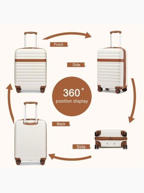 Set 3 valises - 55x39x20 cm abs + pc 38 l tsa - kono - Kiabi