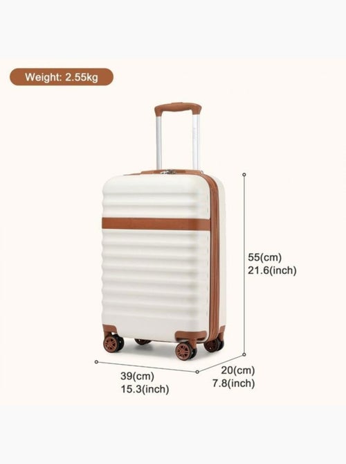 Set 3 valises - 55x39x20 cm abs + pc 38 l tsa - kono - Kiabi