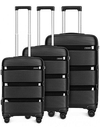 Set 3 valises - 55x40x21 cm pp 100 l tsa - kono