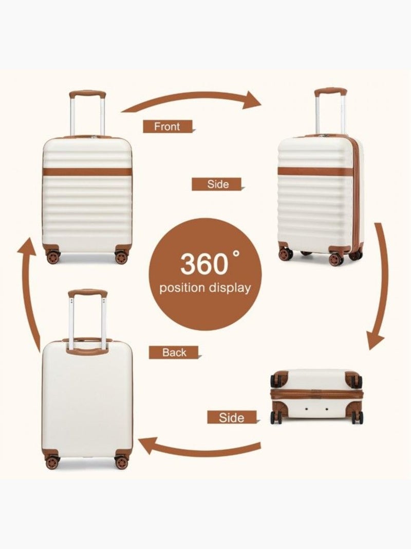 Set 3 valises - 65x43.5x25 cm abs + pc 63 l tsa - kono Crème - Kiabi