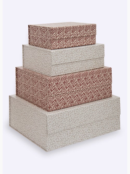 Set 4 boites assorties en carton, Fleurs - AFIBEL - Kiabi