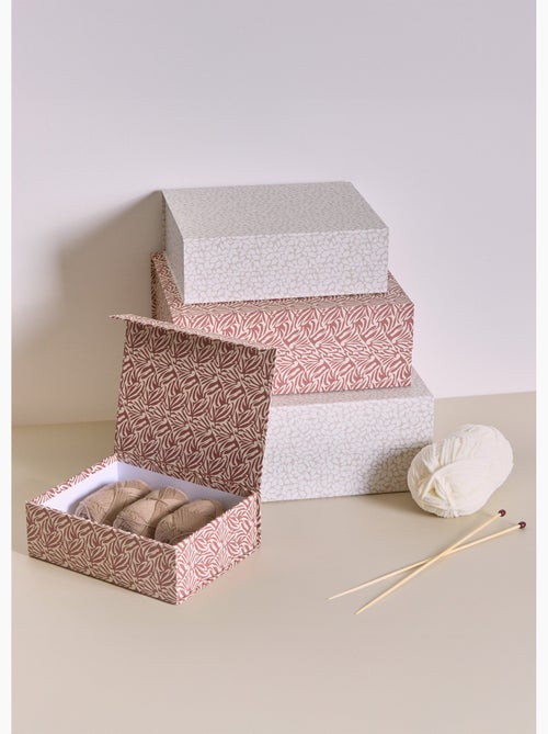 Set 4 boites assorties en carton, Fleurs - AFIBEL - Kiabi