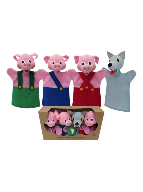 Set 4 Marionnettes Trois Petits Cochons - Kiabi