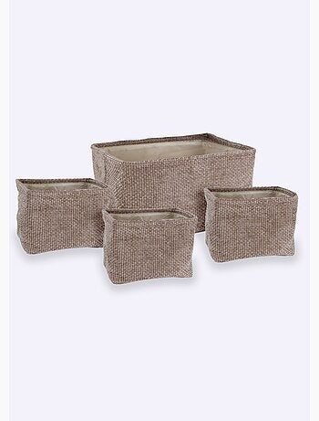 Set 4 paniers de rangement en tissu - AFIBEL
