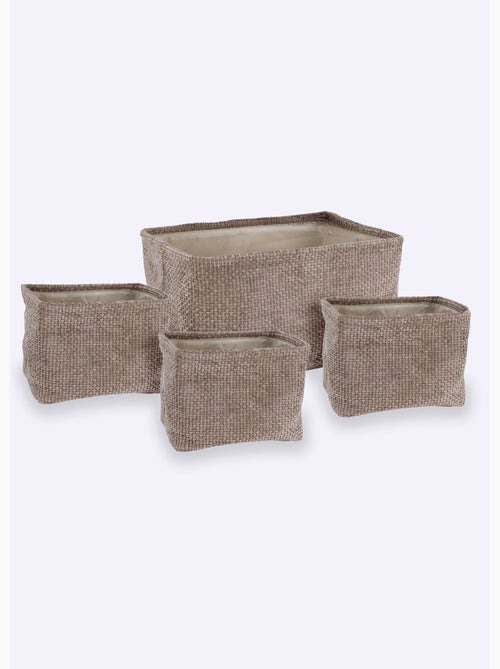 Set 4 paniers de rangement en tissu - AFIBEL - Kiabi