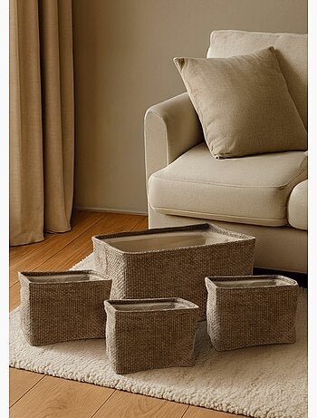 Set 4 paniers de rangement en tissu