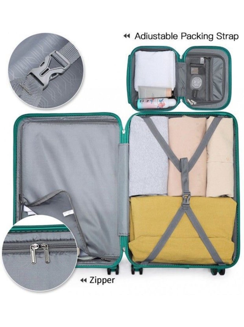 Set 4 valises - 28x21x15 cm abs 100 l tsa - kono Bleu - Kiabi