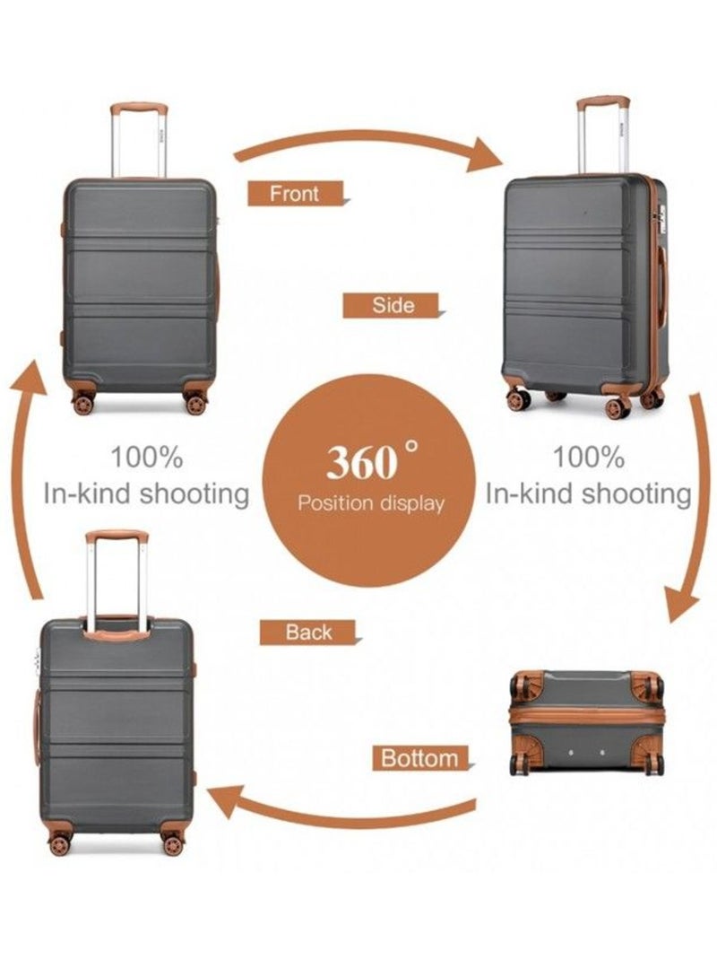 Set 4 valises - 28x21x15 cm abs 100 l tsa - kono Gris - Kiabi