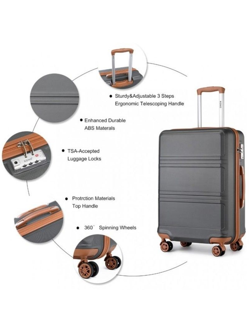 Set 4 valises - 28x21x15 cm abs 100 l tsa - kono Gris - Kiabi