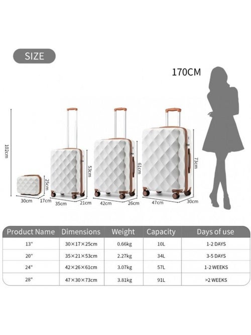 Set 4 valises - 30/53/61/73 cm rigide 91 l - british traveller - Kiabi Set 4 valises - 30/53/61/73 cm rigide 91 l - british traveller - Kiabi