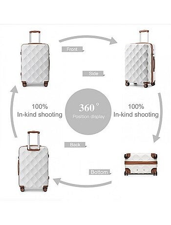 Set 4 valises - 30x25x17 cm rigide 91 l tsa - british traveller