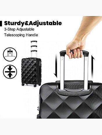 Set 4 valises - 30x25x17 cm rigide 91 l tsa - british traveller