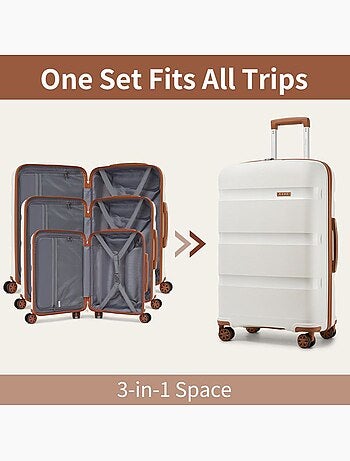 Set 4 valises - 33/55/65/75 cm pp 100 l tsa - kono