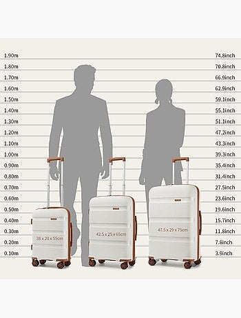 Set 4 valises - 33/55/65/75 cm pp 100 l tsa - kono