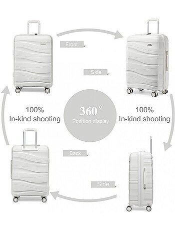 Set 4 valises - 34x30x17 cm abs 100 l tsa - kono
