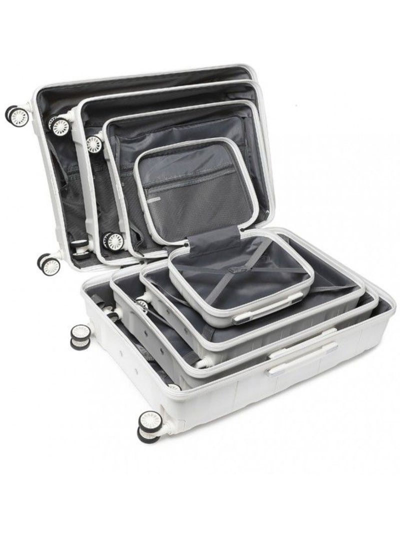 Set 4 valises - 34x30x17 cm abs 100 l tsa - kono Blanc - Kiabi