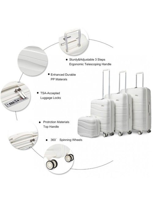 Set 4 valises - 34x30x17 cm abs 100 l tsa - kono - Kiabi Set 4 valises - 34x30x17 cm abs 100 l tsa - kono - Kiabi