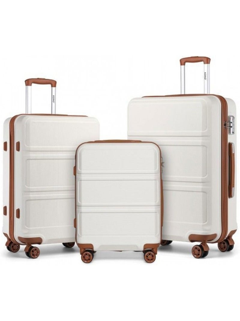 Set 4 valises - 51.5x38x21 cm abs 100 l tsa - kono Blanc - Kiabi