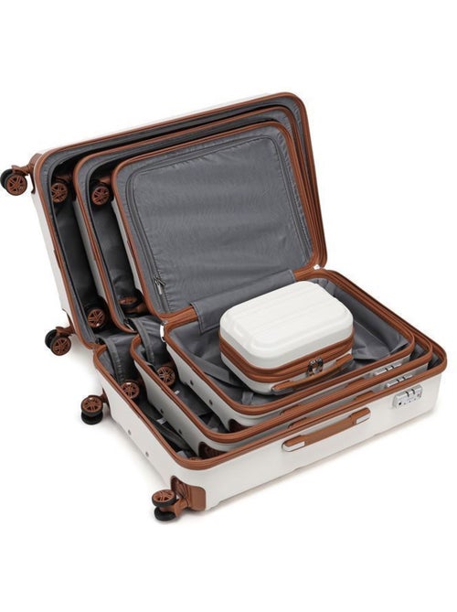 Set 4 valises - 51.5x38x21 cm abs 100 l tsa - kono - Kiabi Set 4 valises - 51.5x38x21 cm abs 100 l tsa - kono - Kiabi