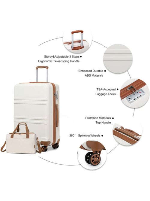 Set 4 valises - 51.5x38x21 cm abs 100 l tsa - kono - Kiabi Set 4 valises - 51.5x38x21 cm abs 100 l tsa - kono - Kiabi