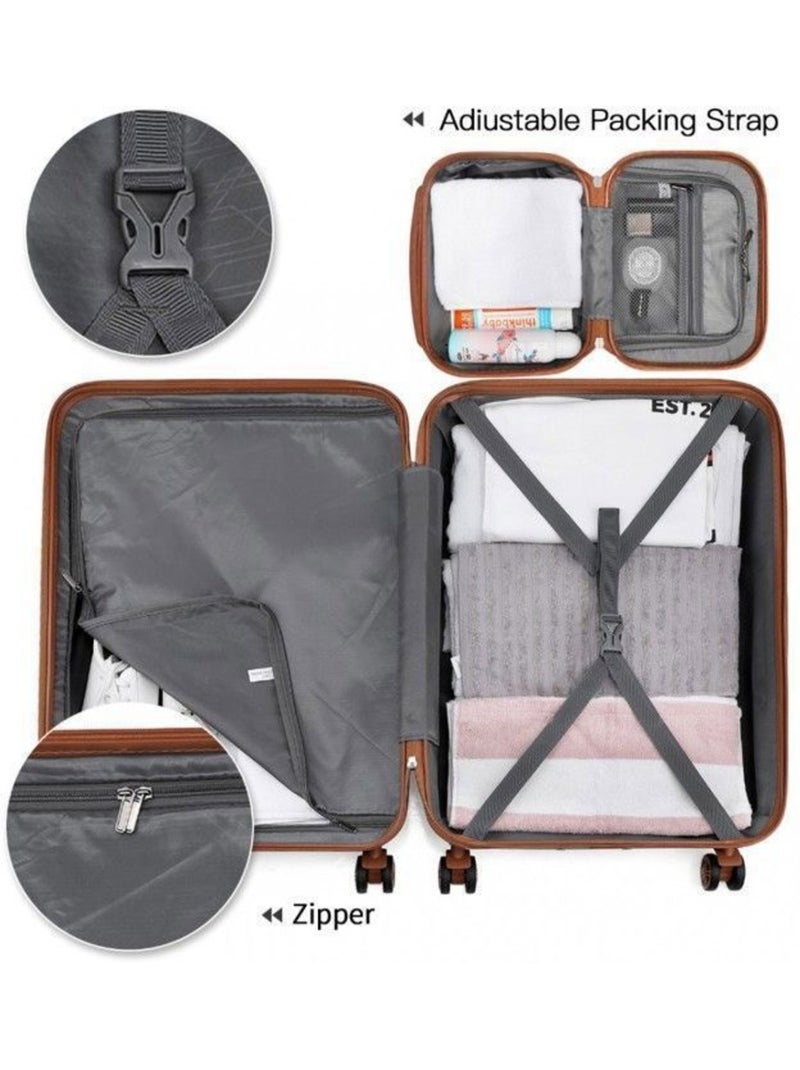 Set 4 valises - 51.5x38x21 cm abs 38 l tsa - kono Gris - Kiabi