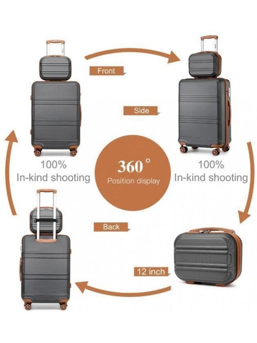 Set 4 valises - 51.5x38x21 cm abs 38 l tsa - kono - Kiabi Set 4 valises - 51.5x38x21 cm abs 38 l tsa - kono - Kiabi