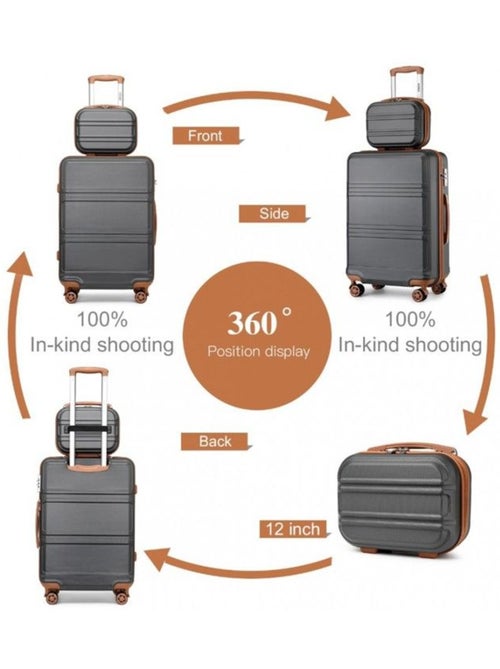 Set 4 valises - 51.5x38x21 cm abs + pc 38 l - kono - Kiabi Set 4 valises - 51.5x38x21 cm abs + pc 38 l - kono - Kiabi