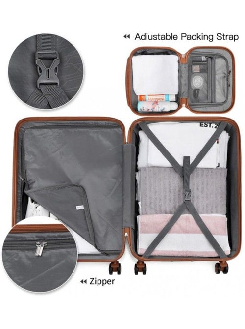Set 4 valises - 51.5x38x21 cm abs + pc 38 l - kono - Kiabi Set 4 valises - 51.5x38x21 cm abs + pc 38 l - kono - Kiabi