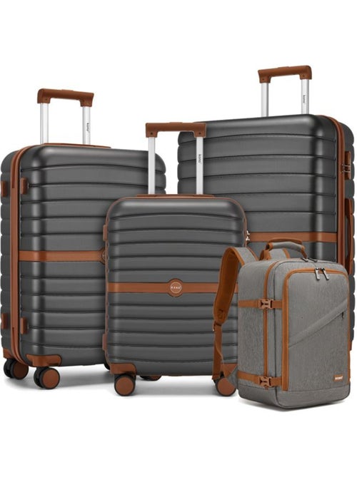 Set 4 valises - 55/66/76 cm abs + pc 94 l à code - kono - Kiabi Set 4 valises - 55/66/76 cm abs + pc 94 l à code - kono - Kiabi